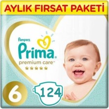 Belirtilmemiş Premium Care 6 Beden Numara 2X62 124 Adet Bebek Bezi