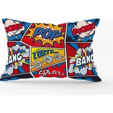Modern Pop Art Tasarımlı Dijital Baskılı Modern Dikdörtgen Yastık Kırlent Kılıfı