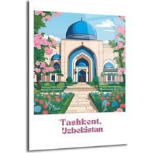 GLAZELLA Tashkent Özbekistan Mimarisi Cam Tablo | Doğu Estetiği Duvar Sanatı