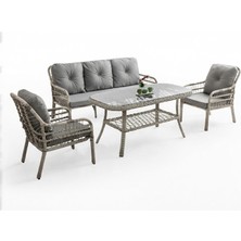 Rehome Capri Swing Pisa Üçlü Rattan Bahçe Balkon Oturma Grubu | Beyaz | 802