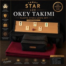 Mady Aksesuar Antrasit Okey Takım Çantası, Plastik Okey Takımı Seti ve Masa Örtüsü 3'lü Set