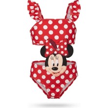 Mutlu Bebe Bulvar Kız Çocuk Minnie Mouse Bikini Takımı Kırmızı Puantiyeli Yazlık Deniz Havuz Mayo Seti