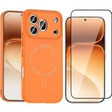 Vendas Honor 600 Pro 5G Kılıf M-Safe Şarj Özellikli Kamera Korumalı Zore Elio Sert PC Kapak + Cam Ekran Koruyucu