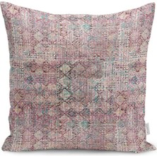 Eskitme Temalı Dokuma Motifli Kilim Desenli Dijital Baskılı Yastık Kırlent Kılıfı