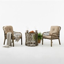 Rehome Capri Swing Pisa Tekli Rattan Balkon Oturma Grubu | Açık Kahve | 703
