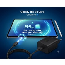 Samsung Galaxy Tab S11 Ultra 5g 45WAT ADAPTÖR+5A 1.8/metre Kablo Kablo Hızlı Şarj Aleti