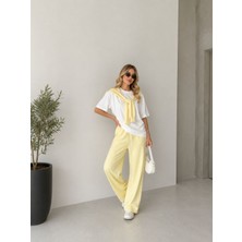 Gk Luxury & Fashion Omuzdan Bağlamalı Tişört ve Alt Pantolon, Ikili Takım, Modal Kumaş,fularlı Takım Premium Kalite