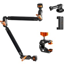 K&f Concept Magic Arm Clamp Kit (22'') - Aksiyon Kamerası, LED Işık, Mikrofon Için Uzun Mafsallı Sürtünmeli Bom Kolu