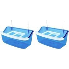 Premini Mavi 10 cm Telli Izgaralı Kuş Yemlikleri, 32'li Paket x 2 Adet