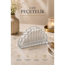 Karawent Home Cam Peçetelik 13X9 cm – Kristal Görünümlü Şık Dekoratif Masaüstü Peçetelik Krw-29