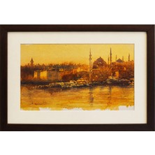 Muguetarts Istanbul Sevdası Orijinal Suluboya Tablo - Mehmet Najafzadeh Eseri 42X29 cm