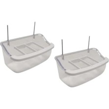 Premini Şeffaf Tel Askılı Kuş Yemliği 10 Cm, 2'li Set