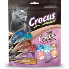 Crocus Krema Kedi Ödülü 30 Adet x 15 gr Tüm Yaş Grupları İçin Karışık Lezzetler