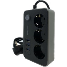 Erdo Ticaret Akım Korumalı 3 Prizli 3 USB Girişli Uzatma Kablosu