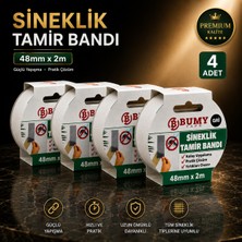 Bumy 4 Adet Sineklik Tamir Bandı Gri 48 mm x 2 Metre Kendinden Yapışkanlı Sineklik Onarım Bant