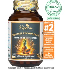 Kiperin Bromelain(2500 GDU) & Papain - Doğal Proteolitik Enzim (30Kapsül & 700Mg)