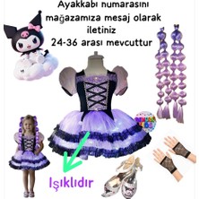 Kuromi Işıklıkostüm Saçeldiventopuklu Ayakkabıseti(Ayakkabı Numarasını Mesaj Yazınız 26-36 Arasıdır)