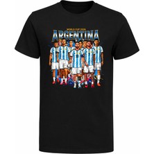 Efendioğlu Design Argentina 2026 World Cup Tüm Takım Arjantin Baskılı Pamuklu Çocuk T-Shirt
