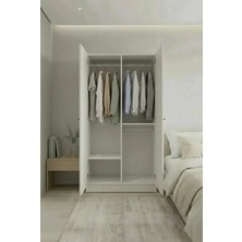 Wode Studio 180 cm Boy 2 Kapaklı Beyaz Gardırop 180-90-45 Aymanas Modeli