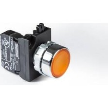 Emas cm Serisi Metal 1no Yaylı Düz Sarı 22 mm Buton CM100DS
