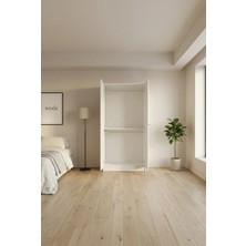 Wode Studio 180 cm Boy 2 Kapaklı Beyaz Gardırop 180-90-45 Alavardı Model