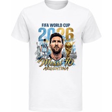Efendioğlu Design World Cup 2026 Messi 10 Argentina Baskılı Pamuklu Çocuk T-Shirt