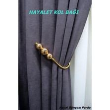 Hayal Dünyası Kornişe Takılan Hayalet Sistem Özel Tasarım Metalize Perde Kol Bağı
