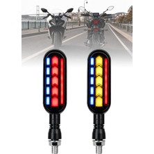 Dekohop Motosiklet LED Sinyal Lambası Kayar Sinyal Selamlamalı Kırmızı Stop Görüntü Kırmızı Flaş LED Lamba