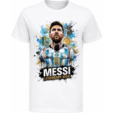 Efendioğlu Design Legendary Icon Messi 10 Argentina Baskılı Pamuklu 2026 World Cup T-Shirt