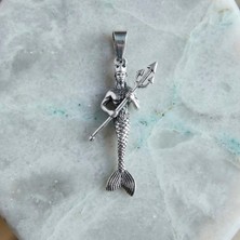 Ebrar Silver Gümüş Poseidon Kolye Ucu 925 Ayar Gümüş Poseidon Figürlü Unisex Kolye Ucu