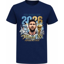 Efendioğlu Design World Cup 2026 Messi 10 Argentina Baskılı Pamuklu T-Shirt
