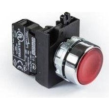 Emas cm Serisi Metal 1nc Yaylı Düz Kırmızı 22 mm Buton CM200DK