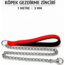 Yenilig Köpek Gezdirme Zinciri 1 Metre 3 mm | Dayanıklı Metal Zincir + Yumuşak Tutma Sapı Çok Renkli