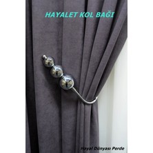 Hayal Dünyası Kornişe Takılan Hayalet Sistem Özel Tasarım Metalize Perde Kol Bağı