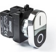 Emas cm Serisi Metal 1no+1nc Çiftli Düz Siyah-Beyaz 22 mm Buton CM102K20HB