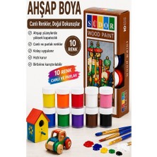 ArtMaster Ahşap Boyası 10 Renk 20ML 1 Paket Südor 10 Lu Ahşap Boya Yüksek Kapatıcılık Canlı Renkle Hızlı Kuruma Mdf Biblo Hobi