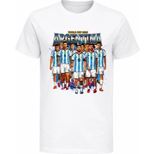 Efendioğlu Design Argentina 2026 World Cup Tüm Takım Arjantin Baskılı Pamuklu T-Shirt