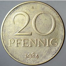 Banknoting Doğu Almanya 20 Pfennıg 1984 Ddr.