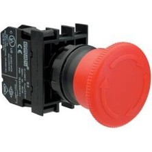 Emas B Serisi Plastik 1nc Acil Stop Çevirmeli 40 mm 22 mm Buton B200E