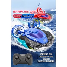 Giffy Uzaktan Kumandalı Şarjlı Amfibi Bot Tekne Alligator 2.4 Ghz Işıklı Suda ve Karada Giden Rc Tekne 15,5 cm