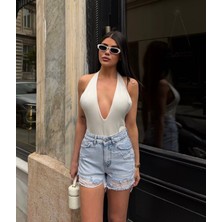 Aida Fashion Yırtık Detay Demim Şort