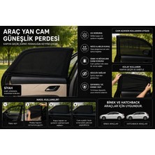 Alpkan Mazda 3 Sedan  (2004-2008)  Model Uyumlu Güneşlik, 2'li Yan Cam Güneşlik Perde ( Lastikli )