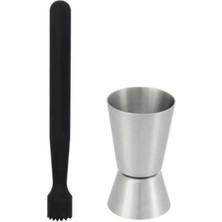 Premini Siyah Mojito Tokmağı ve Jigger 20/40 Ml, Bar Takımı, Kokteyl Aksesuarları