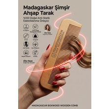 Transformacion %100 Doğal Madagaskar Şimşir Ahşap Tarak - 16 cm Anti-Statik Elektriklenme Önleyici El Yapımı Saç Derisi Masaj Tarağı Kepek Karşıtı Organik Saç Açma Tarağı 722264