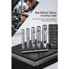 Transformacion Buji Sökme Takma Anahtarı Seti - 5 Parça Tork Barlı Chrome Vanadium Lokma Takımı (8-17 mm) - Motor Bakım ve Oto Tamir Aletleri 721800