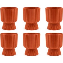 Omnipazar SO-LTSA02 Lotus Ayaklı Plastik Vazo Çiçek Saksı 5 Lt No: 2 Turuncu 6 Adet