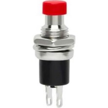 Kuzey Aksesuar 7mm Metal Buton Kırmızı Düğme Aç-Kapa Yaylı 10 Adet