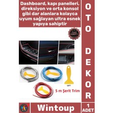 Wintoup #şerit Oto Iç Aksesuar Dashboard Torpido Kapı Kenar Fitil Esnek Pvc Araba Dekorasyon 5 mt Şerit Trim