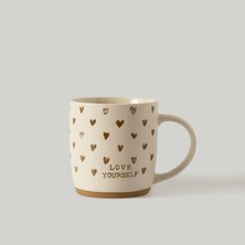 Linens Love Porselen 340 ml Kupa Ekru-Kiremit