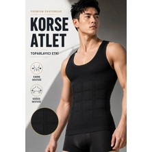 Elilom Yukka Erkek Korse Shapewear Atlet Göbek ve Göğüs Toparlayıcı Dik Duruş Sıkılaştırıcı Fit